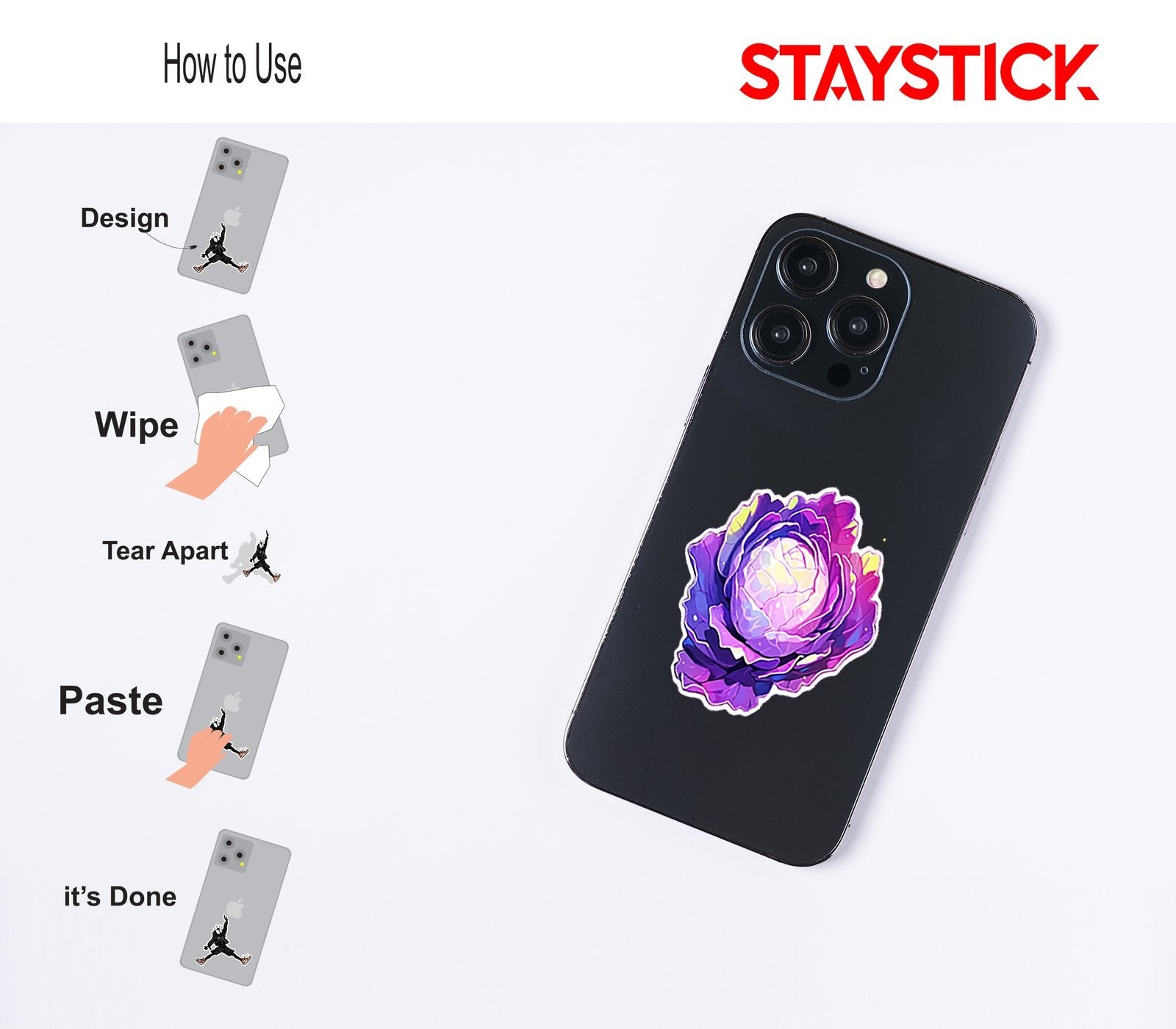 PURPLE ROSE STICKER Premium Vinyl Sticker