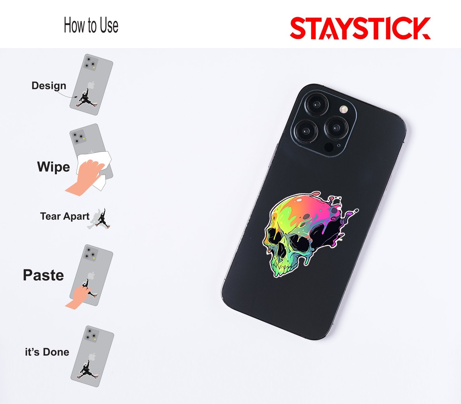 NEON SKULL STICKER Premium Vinyl Sticker