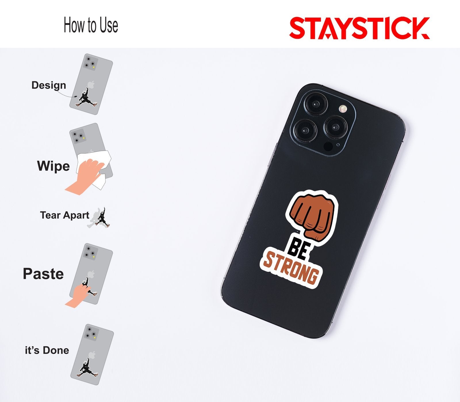 BE STRONG STICKER Premium Vinyl Sticker