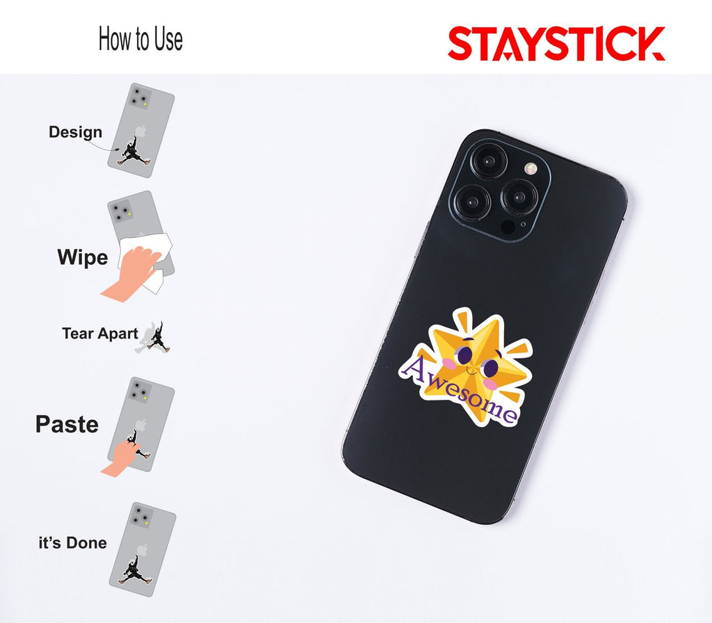 Awesome Star Face Sticker Premium Vinyl Sticker