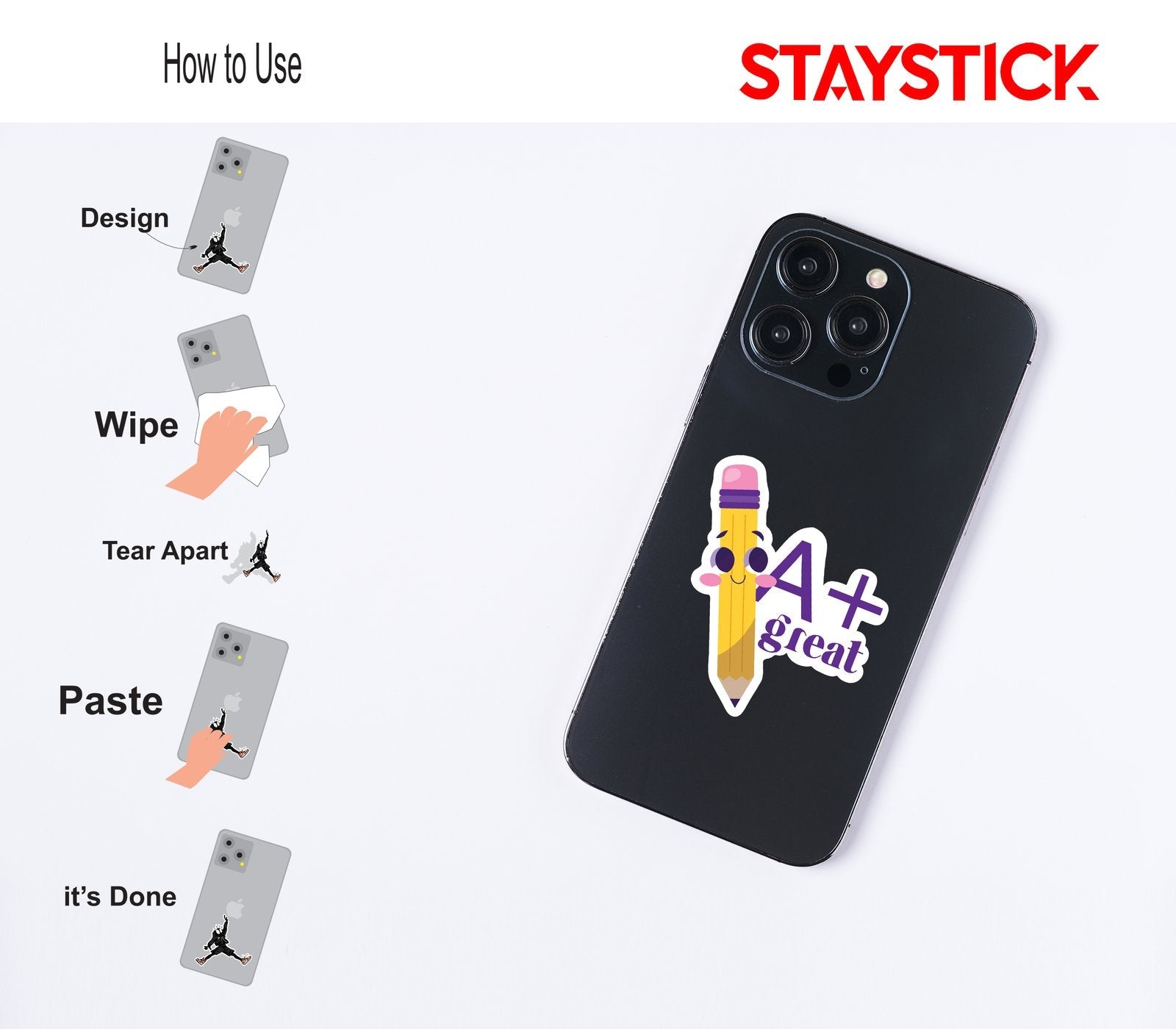 A+ Great Job Pencil Sticker Premium Vinyl Sticker