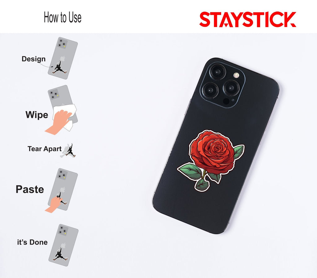 RED ROSE STICKER Premium Vinyl Sticker