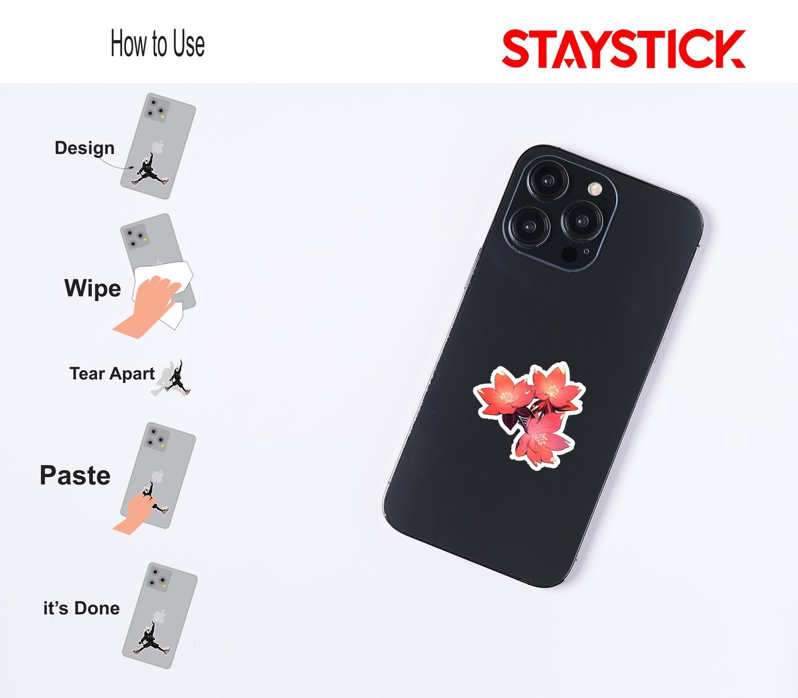 PINK FLORAL STICKER Premium Vinyl Sticker