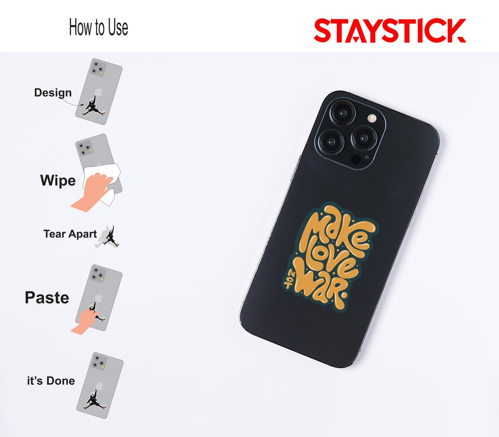 MAKE LOVE WAR STICKER Premium Vinyl Sticker