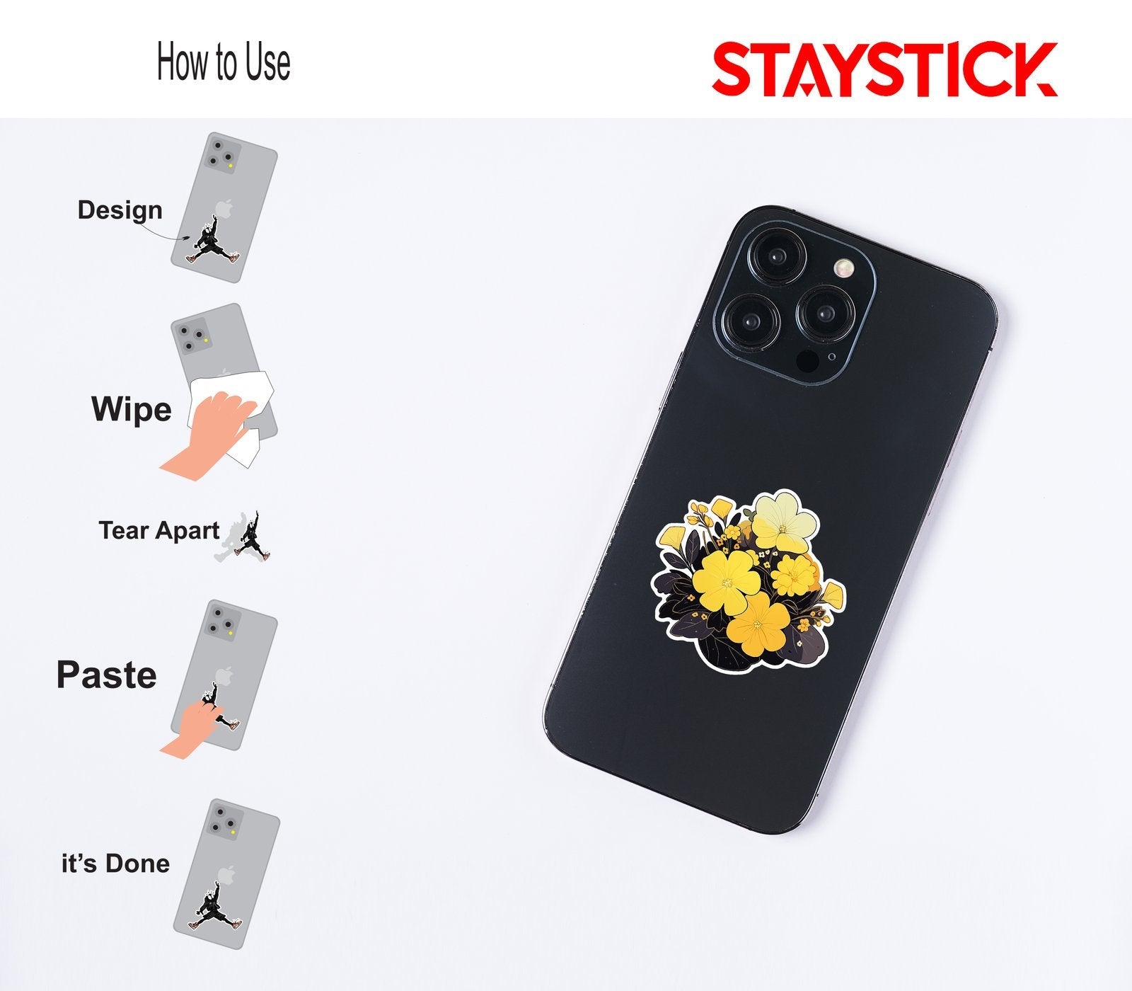 YELLOW FLOWER STICKER Premium Vinyl Sticker