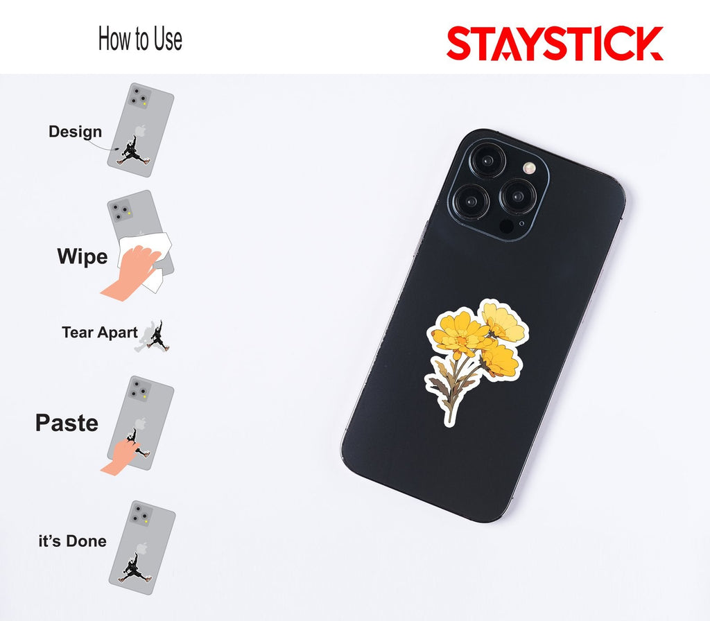 YELLOW FLOWER 2 STICKER Premium Vinyl Sticker