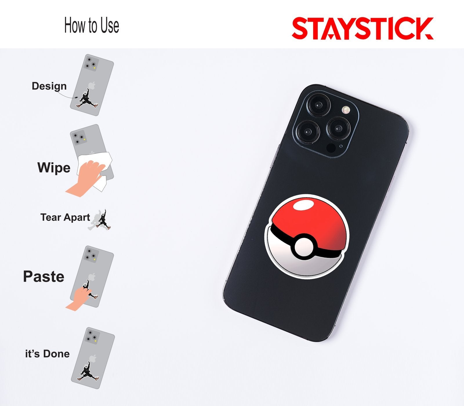 RED & WHITE BALL STICKER Premium Vinyl Sticker