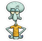 Squidward Tentacles Attitude Sticker Premium Vinyl Sticker