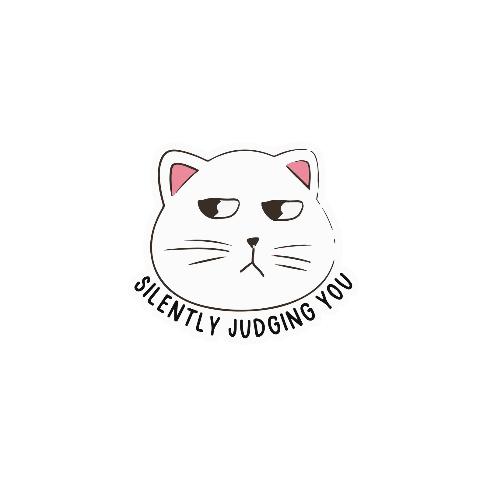 CAT FACE STICKER Premium Vinyl Sticker