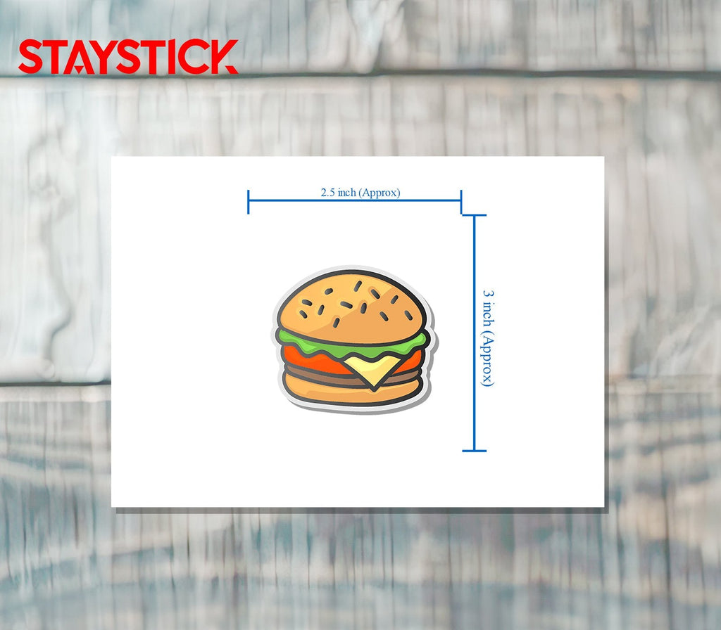 Cartoon Burger Sticker Premium Vinyl Sticker