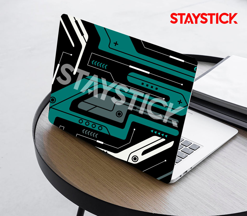 BLACK AND GREEN GRAPHICAL LAPTOP STICKER