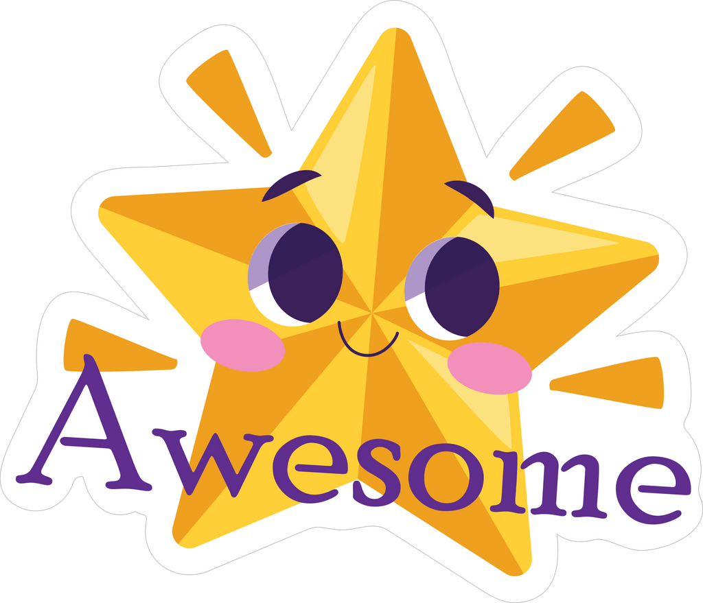 Awesome Star Face Sticker Premium Vinyl Sticker