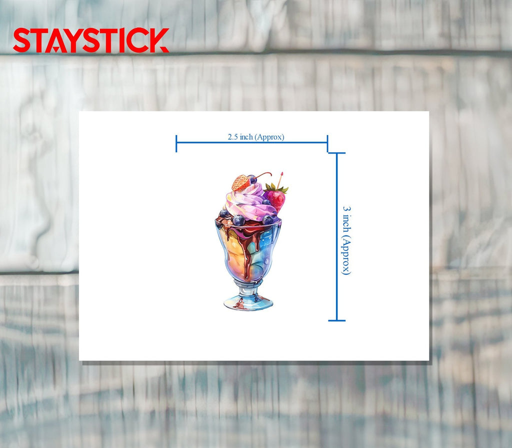 Colorful Sundae Dessert Sticker Premium Vinyl Sticker