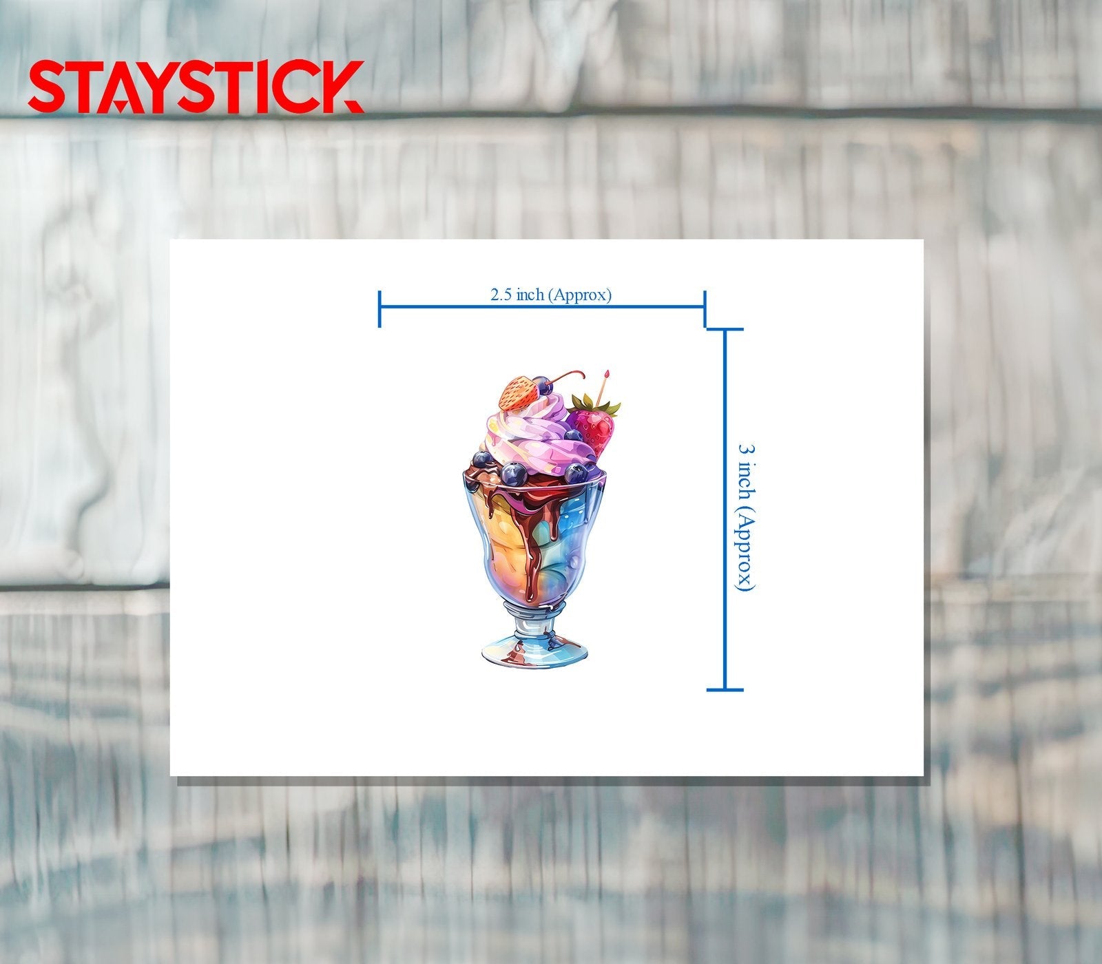 Colorful Sundae Dessert Sticker Premium Vinyl Sticker
