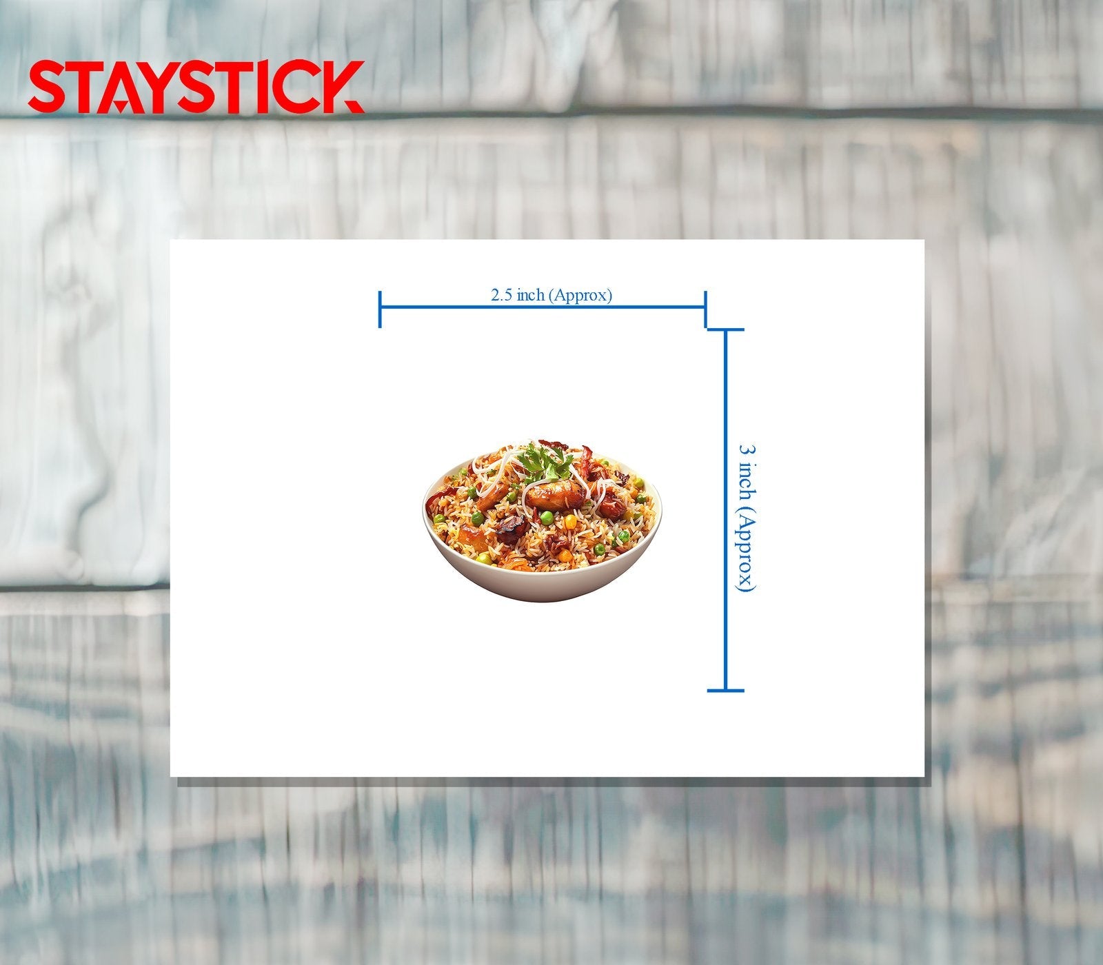 Yummy chicken fried rice sticker Premium Vinyl Sticker
