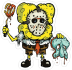 Horror Spongebob Jason Sticker Premium Vinyl Sticker
