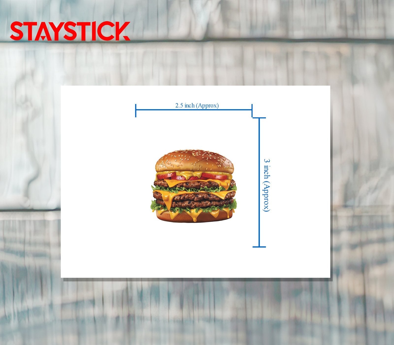 Triple Cheeseburger Sticker Premium Vinyl Sticker