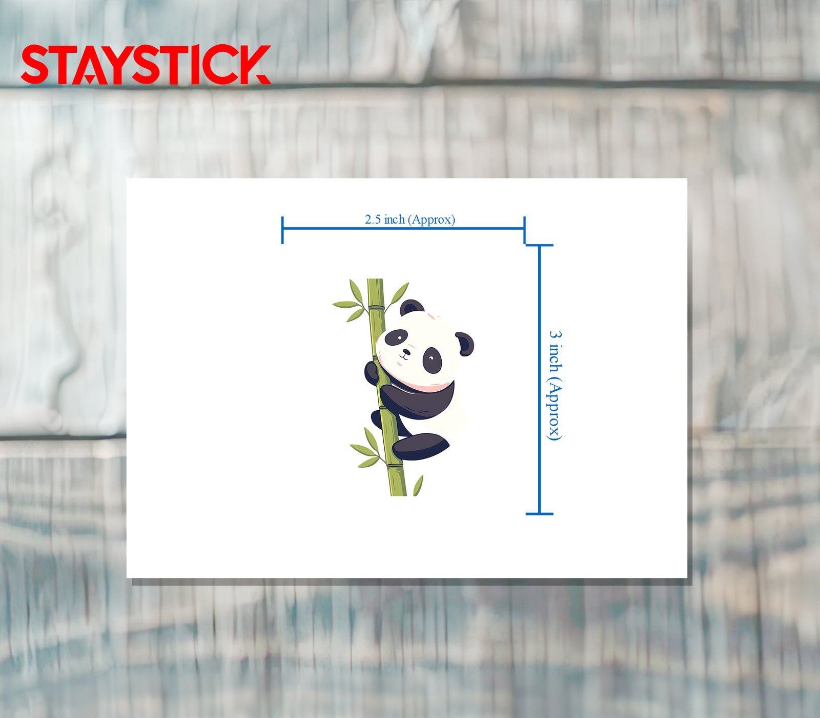 Cute Panda Climbing Bamboo Sticker Premium Vinyl Sticker