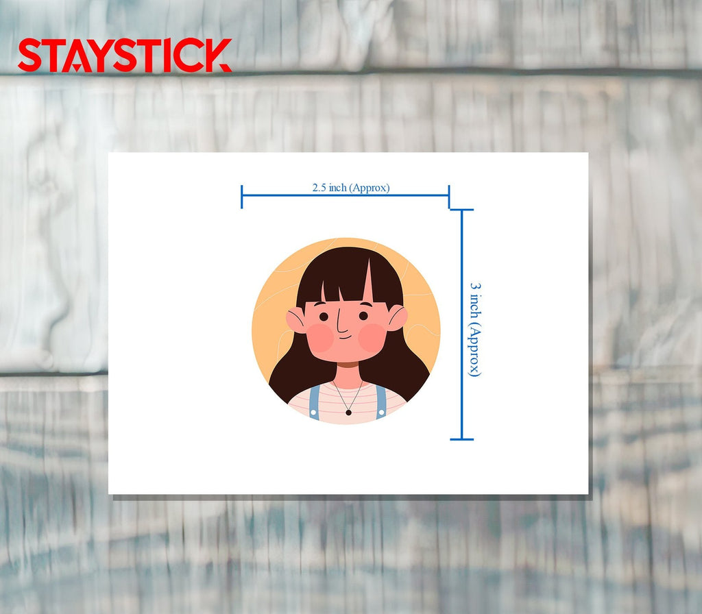 CUTE CARTOON GIRL STICKER Premium Vinyl Sticker