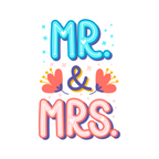 MR & MRS STICKER Premium Vinyl Sticker