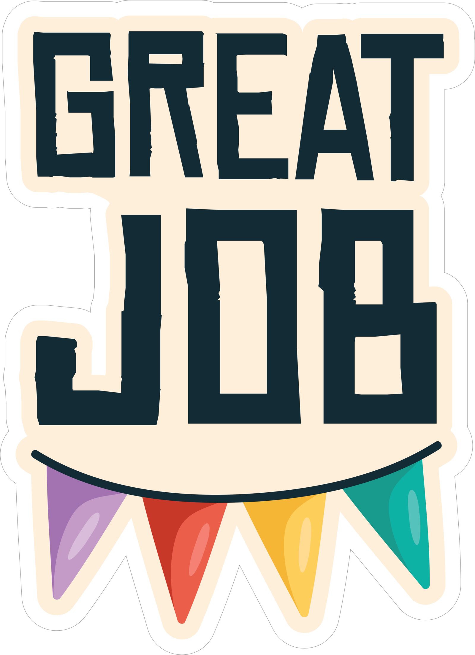 GREAT JOB STICKER Metalized Sticker
