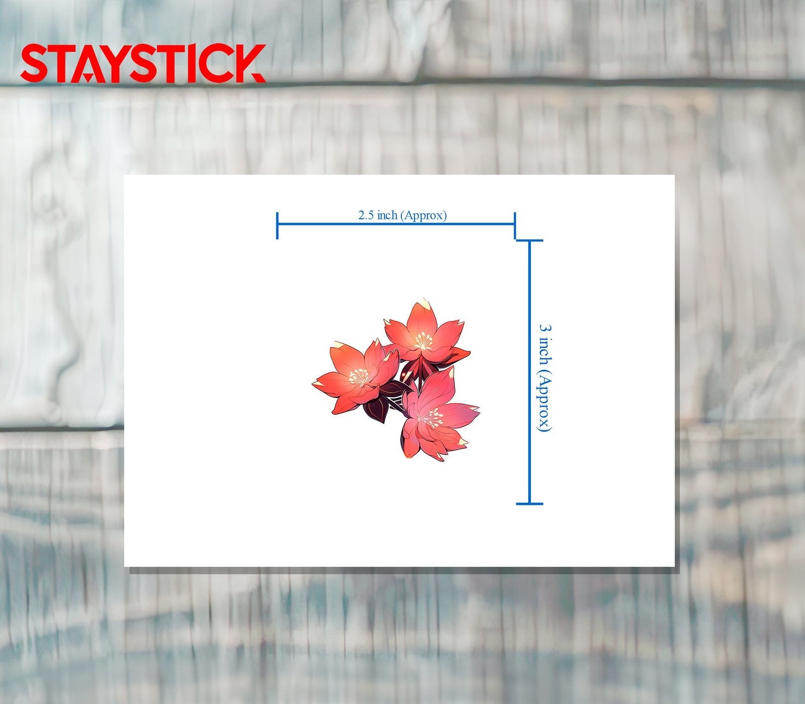 PINK FLORAL STICKER Premium Vinyl Sticker