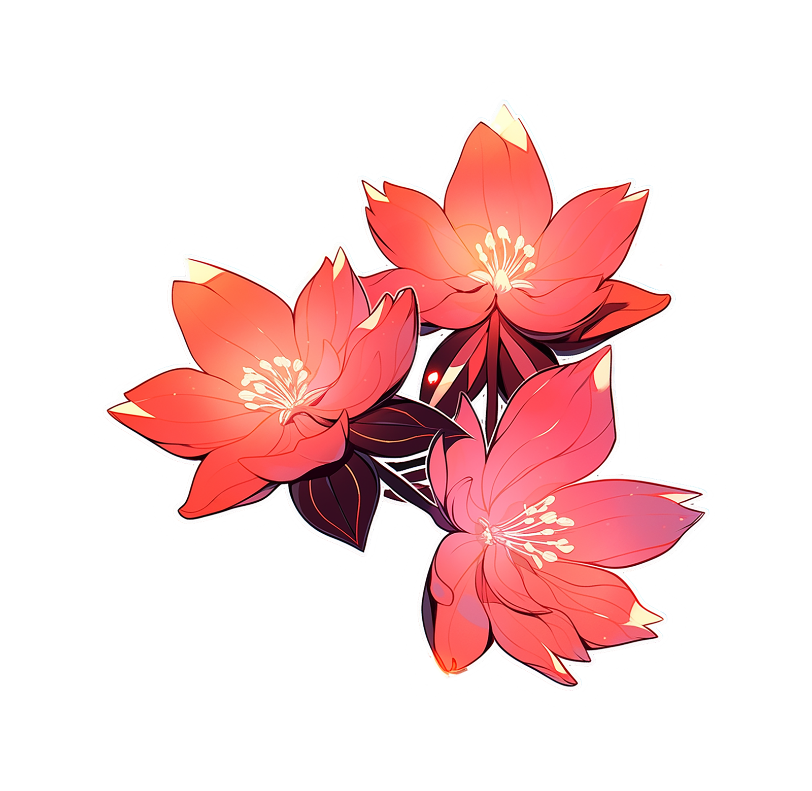 PINK FLORAL STICKER Premium Vinyl Sticker