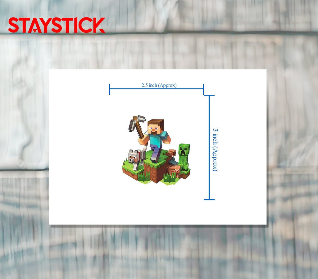 Minecraft Steve with Animals Sticker Premium Vinyl Sticker