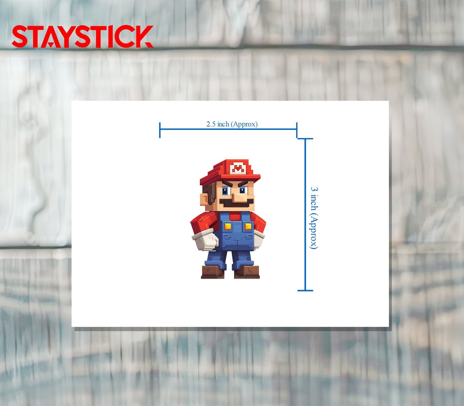 Minecraft Mario Sticker Premium Vinyl Sticker