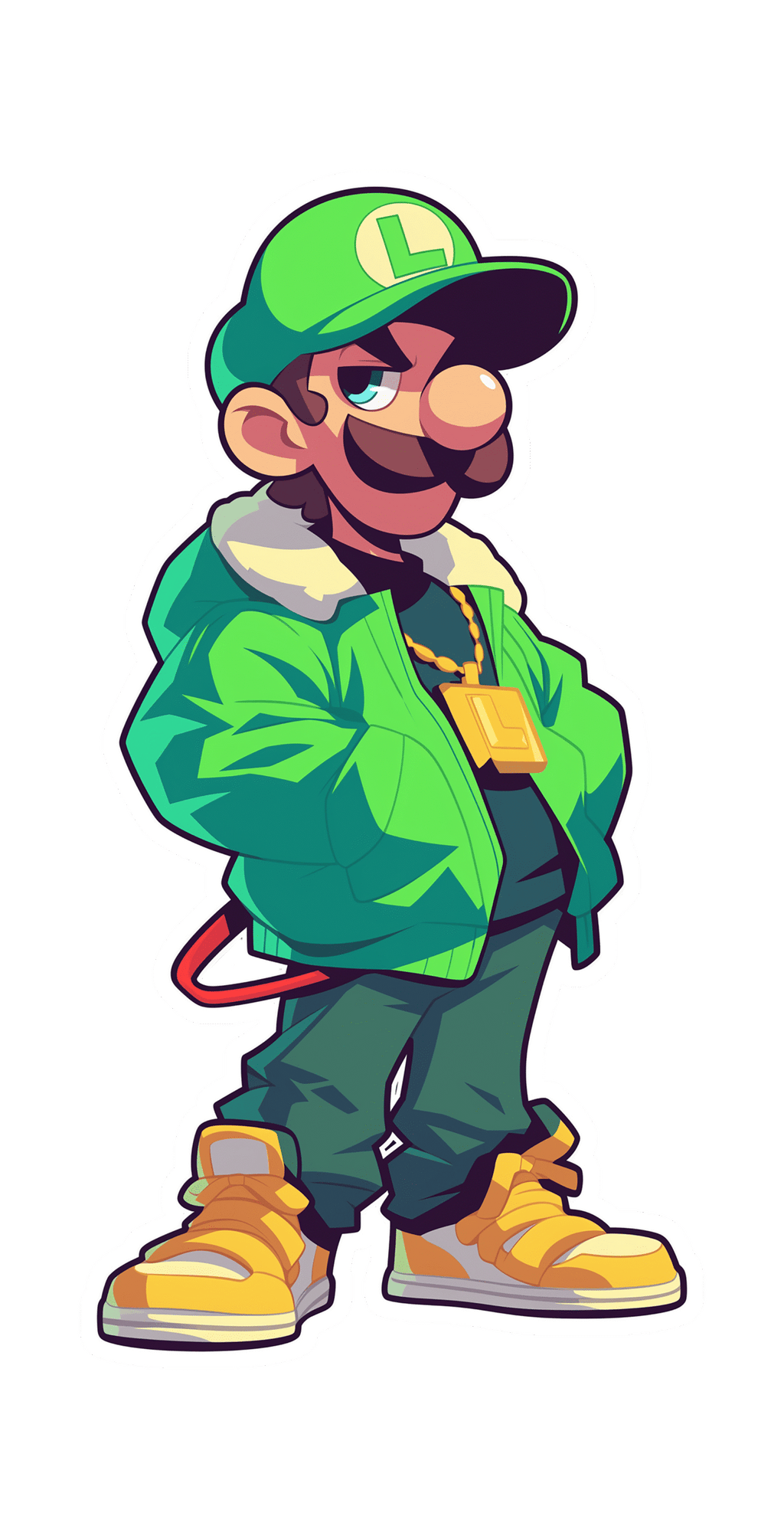GREEN CARTOON STICKER Premium Vinyl Sticker