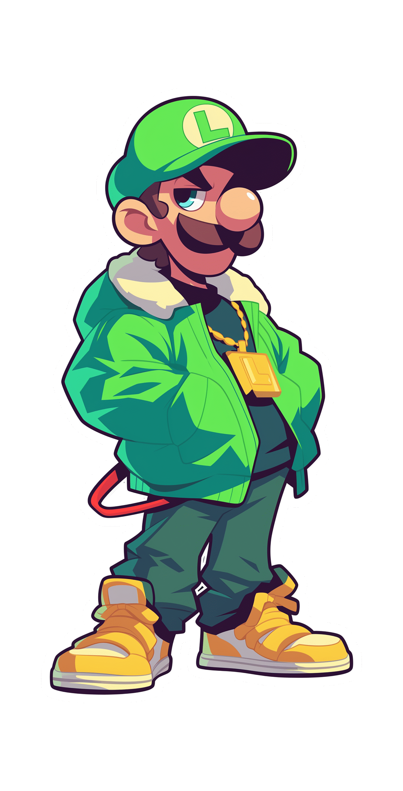 GREEN CARTOON STICKER Premium Vinyl Sticker