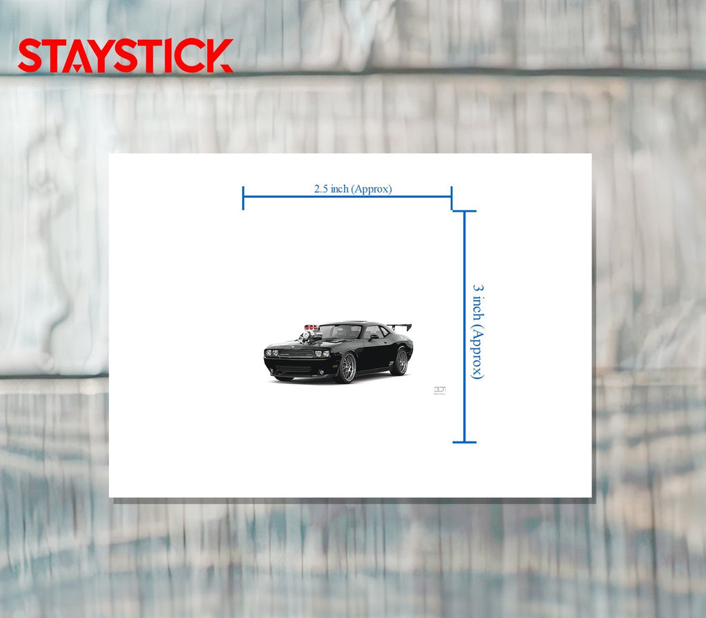 Black Dodge Challenger Supercharger Sticker Premium Vinyl Sticker
