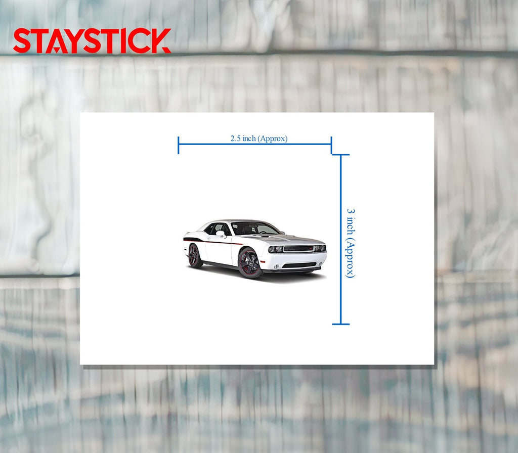 White Dodge Challenger RT Stripes Sticker Premium Vinyl Sticker