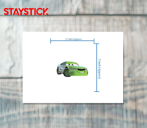 Cars 24 Green Racing Car Sticker Premium Vinyl Sticker