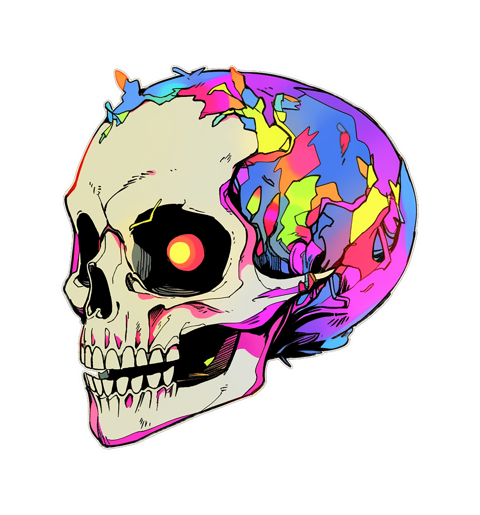 NEON SKULL STICKER Premium Vinyl Sticker