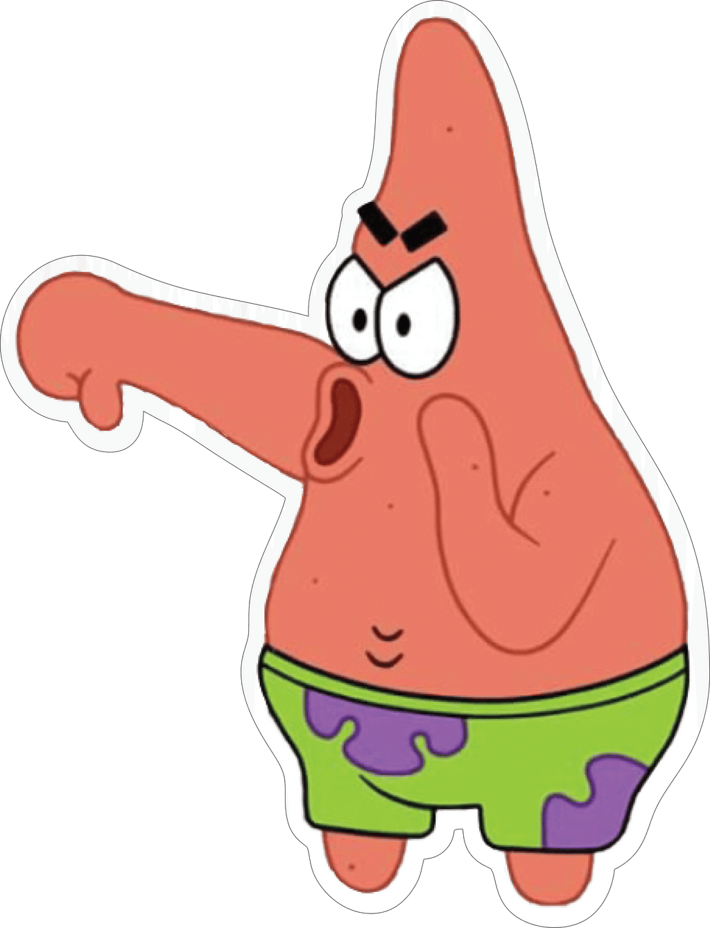 Angry Patrick Star Sticker Premium Vinyl Sticker