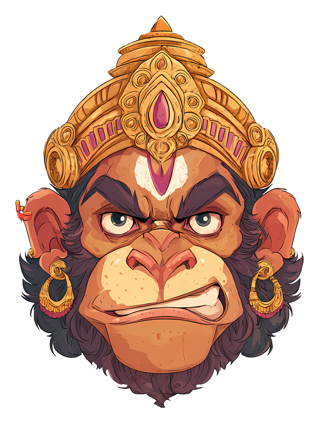 Hanuman Face Sticker Premium Vinyl Sticker
