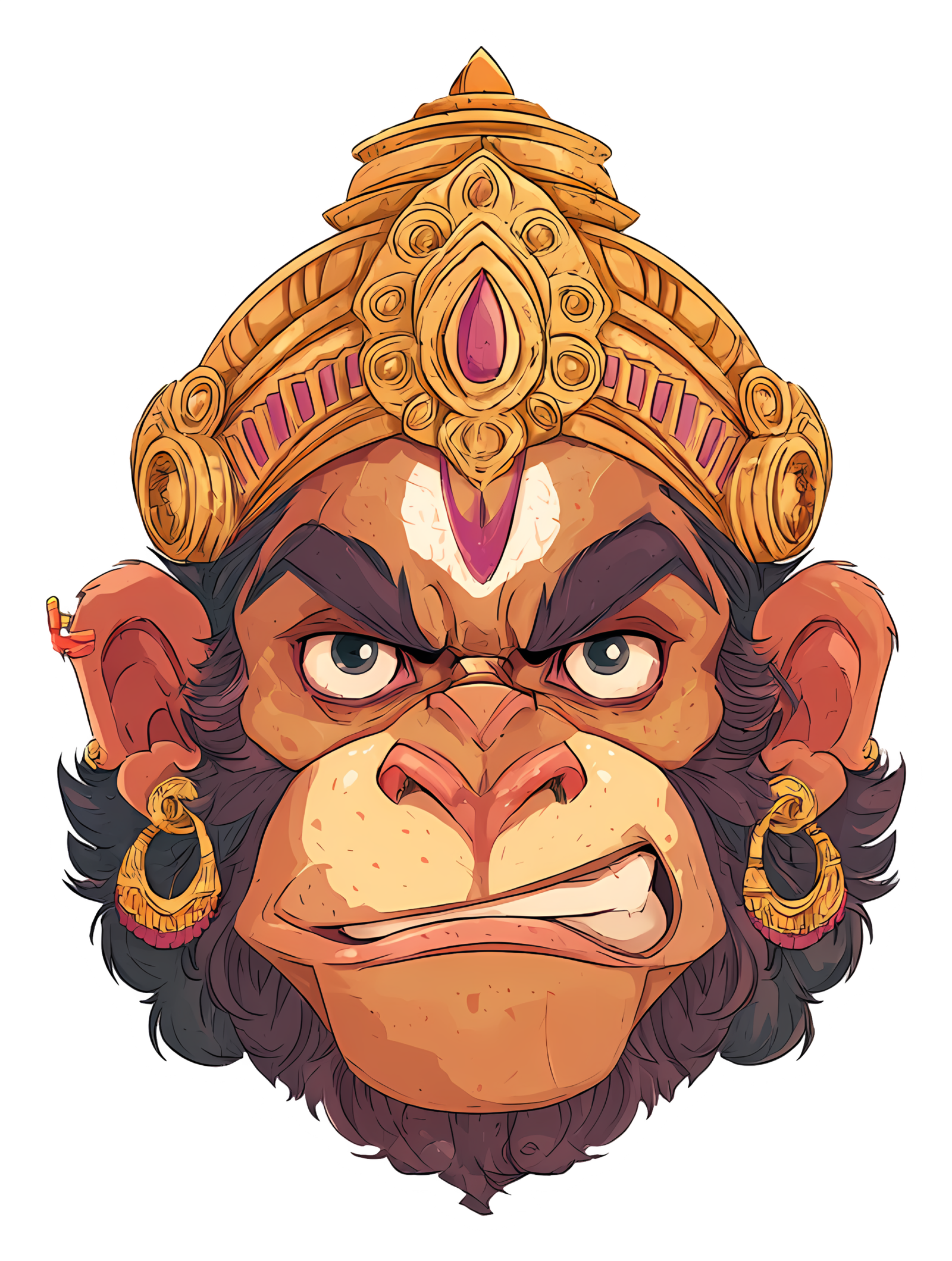 Hanuman Face Sticker Premium Vinyl Sticker