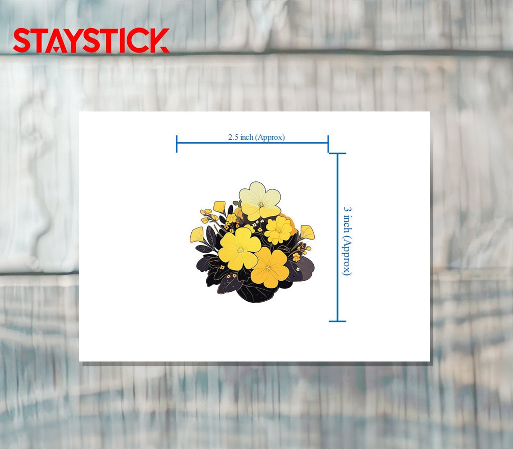 YELLOW FLOWER STICKER Premium Vinyl Sticker