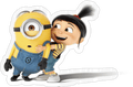 Agnes and Minion Hug Sticker Premium Vinyl Sticker