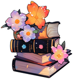 FLOWER & BOOK STICKER Premium Vinyl Sticker