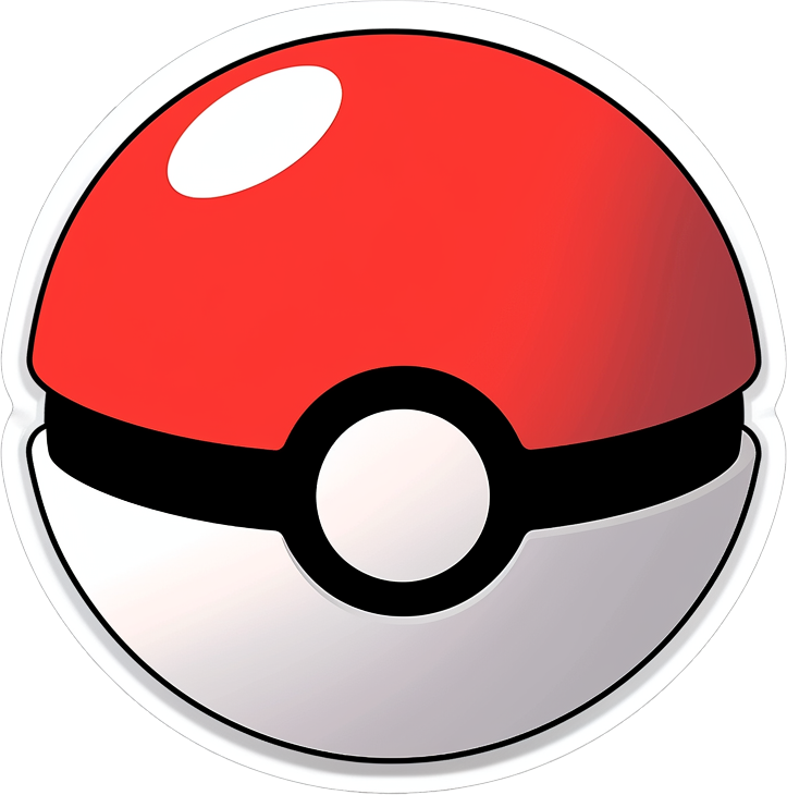 RED & WHITE BALL STICKER Premium Vinyl Sticker