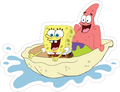 Spongebob and Patrick Clam Boat Sticker Premium Vinyl Sticker
