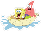 Spongebob and Patrick Clam Boat Sticker Premium Vinyl Sticker