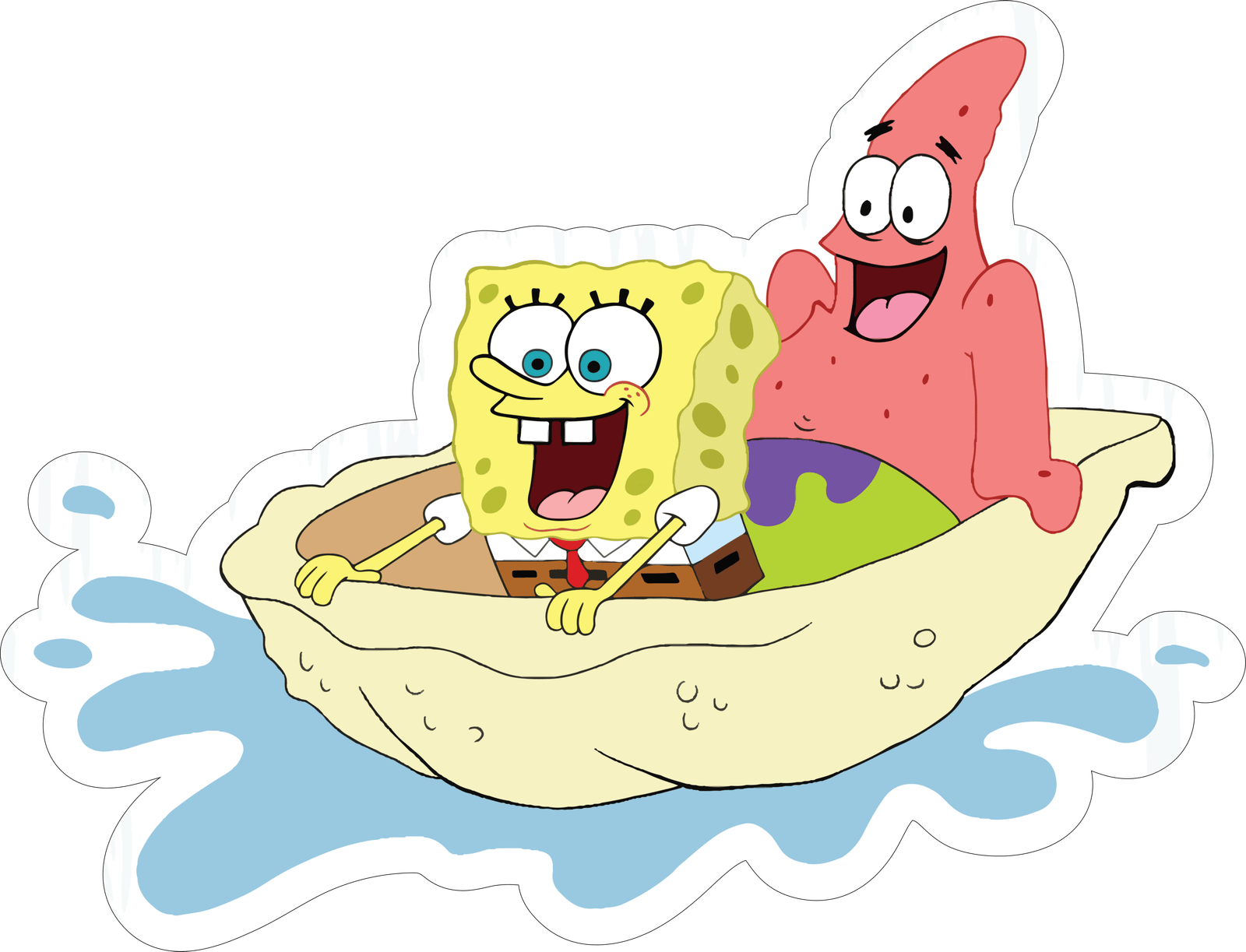 Spongebob and Patrick Clam Boat Sticker Premium Vinyl Sticker