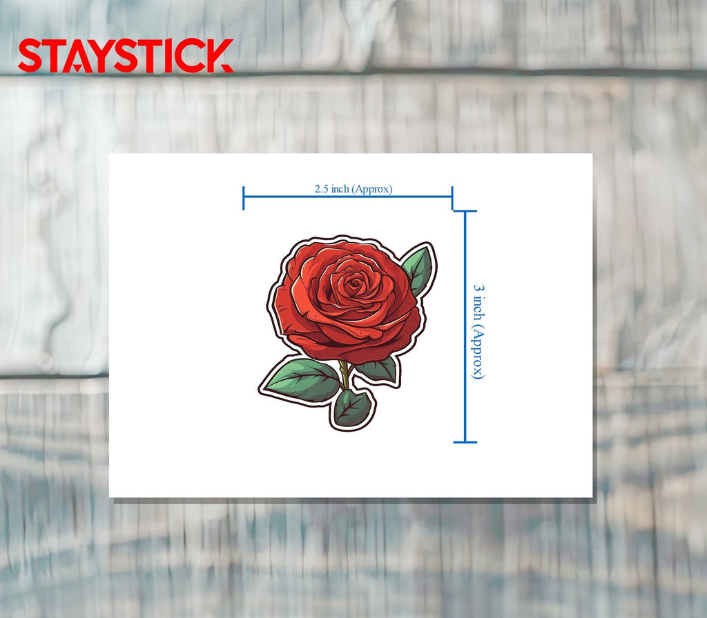 RED ROSE STICKER Premium Vinyl Sticker