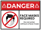 DANGER FACE MASK STICKER Premium Vinyl Sticker