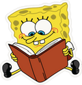 SpongeBob Reading Book Sticker Premium Vinyl Sticker