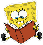 SpongeBob Reading Book Sticker Premium Vinyl Sticker