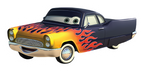 Cartoon Car with Flames Sticker Premium Vinyl Sticker